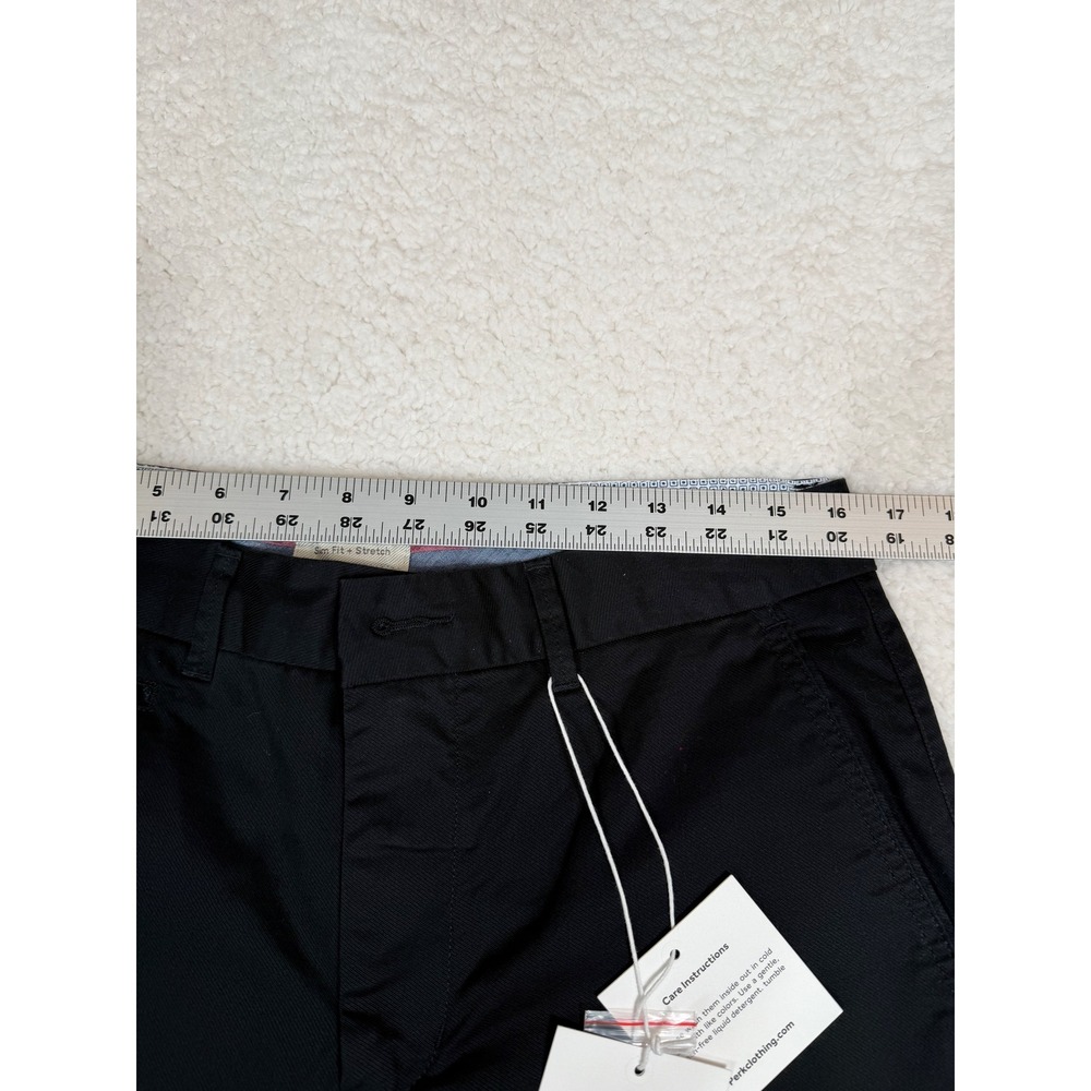 Perk Feel Good Chinos NWT Mens 33x32 Black Cotton Twill Slim Fit Stretch Pants - Picture 9 of 11